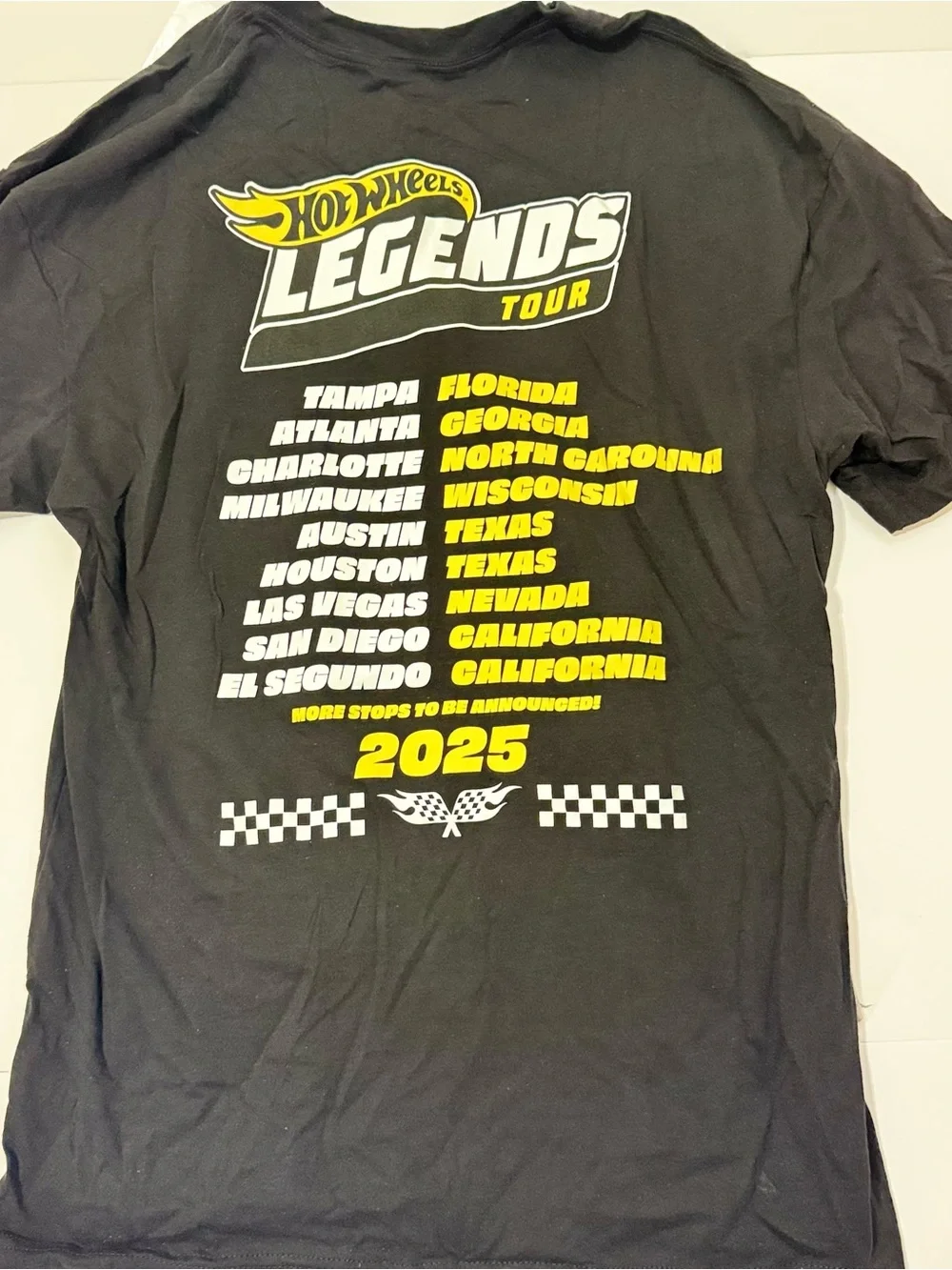 Hot Wheels Legends‎ Tour 2025 Black Short Sleeve Graphic Tee